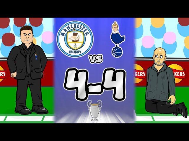 4-4! SPURS BEAT MAN CITY! (Llorente handball goal, VAR offside, Sterling goal + more highlights!