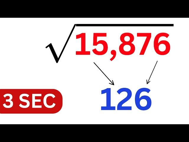 Square Root in 3 seconds - Crazy Math Trick