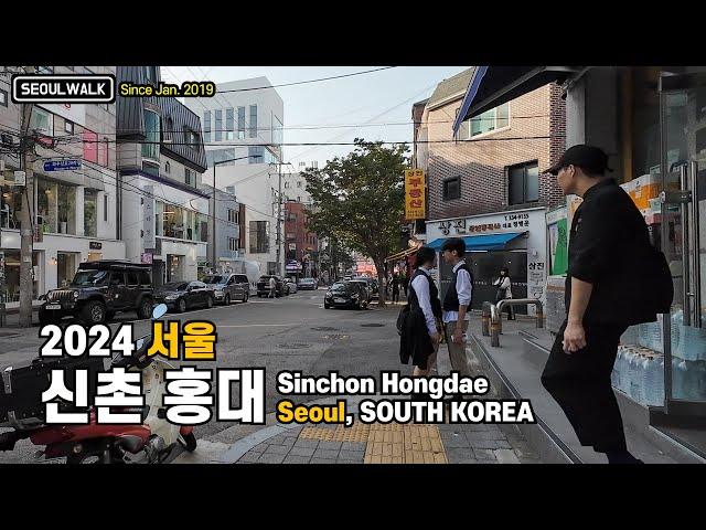 신촌에서 홍대입구까지 산책 Walk from Sinchon to Hongdae in Seoul【4K】