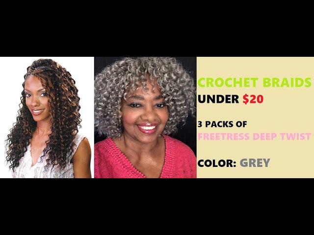 FREETRESS DEEP TWIST IN GREY UNDER $20 CROCHET BRAIDS SHORT SUMMER STYLE