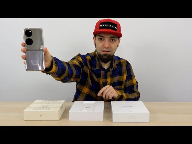 Huawei P50 Pocket Unboxing în Limba Română (Telefonul pliabil cu clapeta şi lampă fluorescentă)