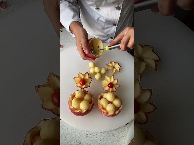 The Exquisite Knife Skills Turned The Apples Into Flowers, Beautiful And Elegant, So Amazing!#knife