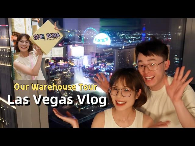 Las Vegas Vlog: Visit Our SHE BOBA Warehouse | Our Flight Got Cancelled Twice!? | A5 Wagyu Hot Pots