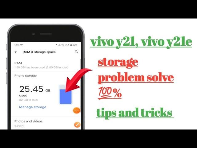 vivo y21,vivo y21e storage problem solve tips and tricks