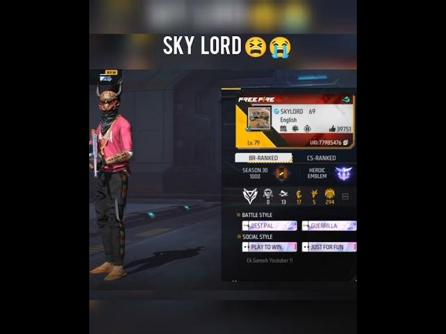 Sky lord @Skylord69 #shorts #viral #viralshorts #tranding #ffshort #freefire #skylord