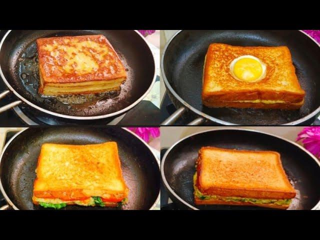 4 Easy Snacks Recipe At Home! It's So Delicious! Amazing Bread Toast Recipe! Easy Breakfast Recipes