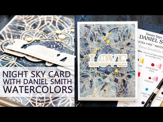 Night Sky Christmas Card with Daniel Smith Watercolors