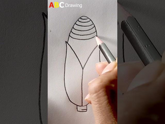 How to Draw Corn Step by Step | Easy Drawing Tutorial #shorts #abcdrawing