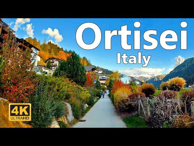 Ortisei, Italy - Walking Tour (4K Ultra HD 60fps)