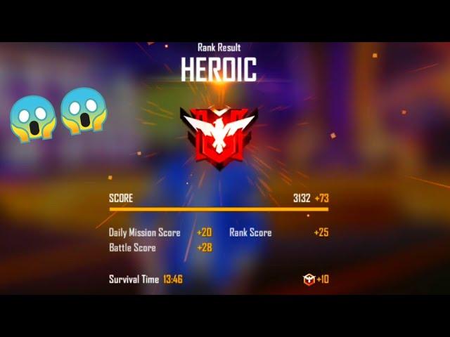 RANK DIAMOND TO HEROIC JOURNEY || #short #shorts #freefire 