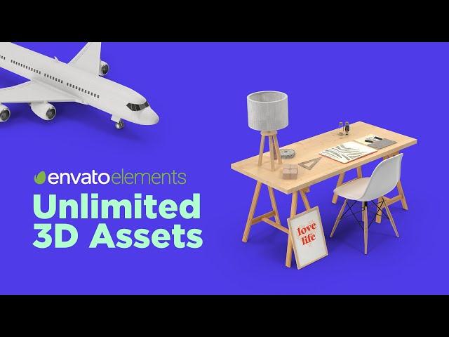 UNLIMITED 3D Assets for Your Graphic Design Projects! Envato Elements 3D Files!