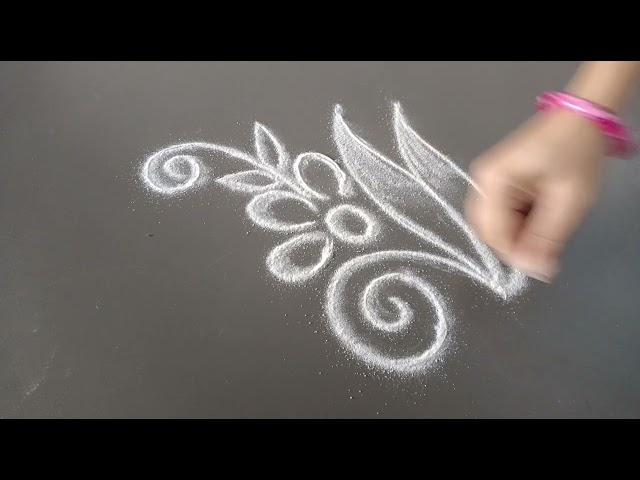 daily use rangoli || rangoli || rangoli design || rangoli kolam || muggulu || freehand rangoli