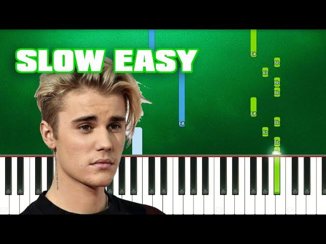 Justin Bieber - Holy (Slow Easy Piano Tutorial) (Anyone Can Play)