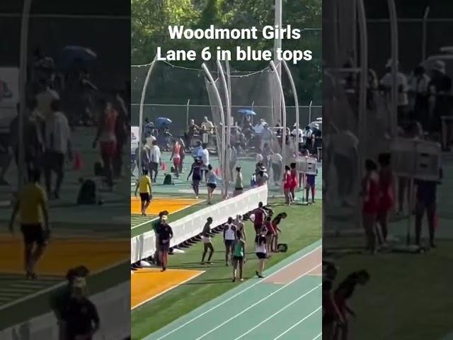 Woodmont (lane 6) girls SCHSL 5A 4x1 heat 1 (Dior Dumas-Makayla Wilson-Ryen Spence-Julia Sullivan)