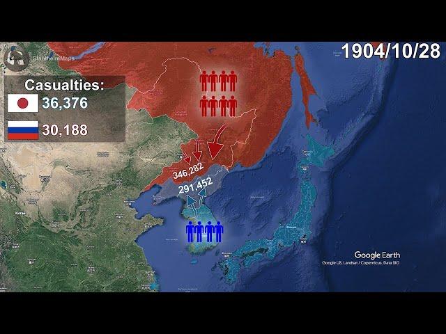 Russo-Japanese War in 1 minute using Google Earth