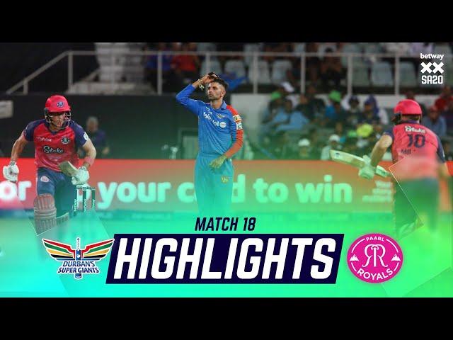 Durban's Super Giants v Paarl Royals | Match 18 Highlights | Betway SA20