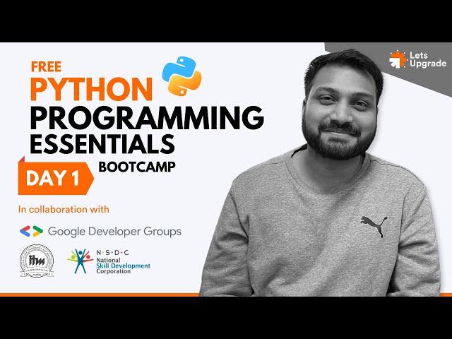 Day 1 | Introduction to Python | Free Python Programming Essentials Bootcamp (5 Days)