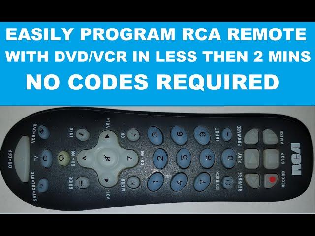 RCA Universal Remote Programming For DVD, VCD or VCR