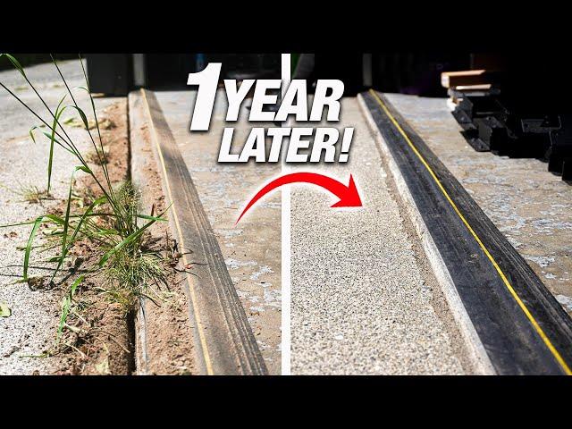 STOP WEED Growth On Concrete Sidewalks And Driveways FOREVER! One Year Later RESULTS! How To DIY