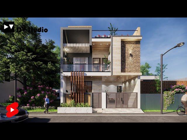 25x45 Elevation design ideas | 25x45 House Plan || DV Studio