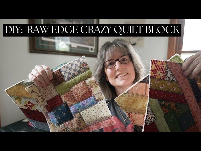 How to Make the Easiest Crazy Quilt Block with Scrap Fabric