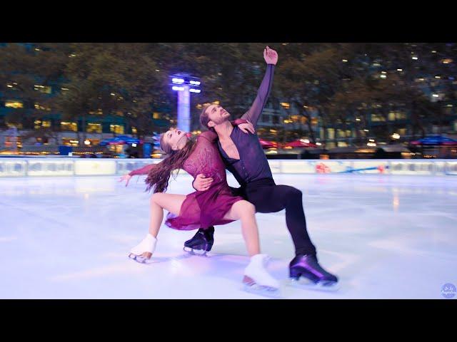 Molly Cesanek & Yehor Yehorov Skate in Bryant Park's Winter Village