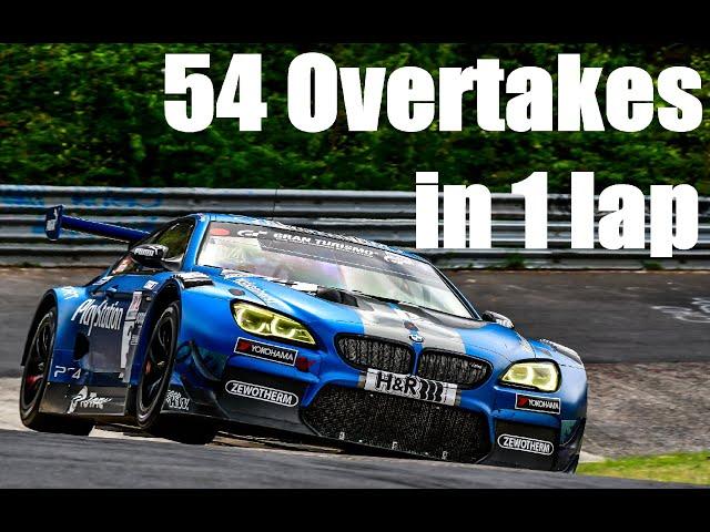 Busy 54 Overtakes Nurburgring Nordschleife BMW M6 GT3 Onboard