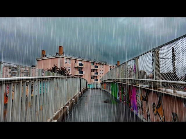 Walking in the Sunday morning Rain Walk in Bordeaux 4k | sep 2024 | ASMR Rain sounds for sleeping