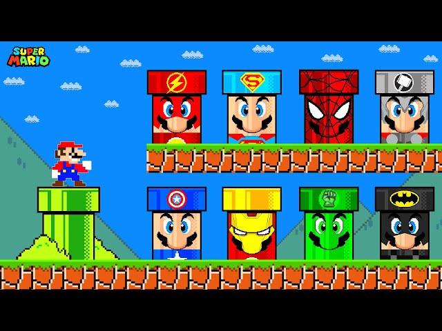 Super Mario Bros. But If All Mario's SUPERHERO Powers Were Custom Pipes?