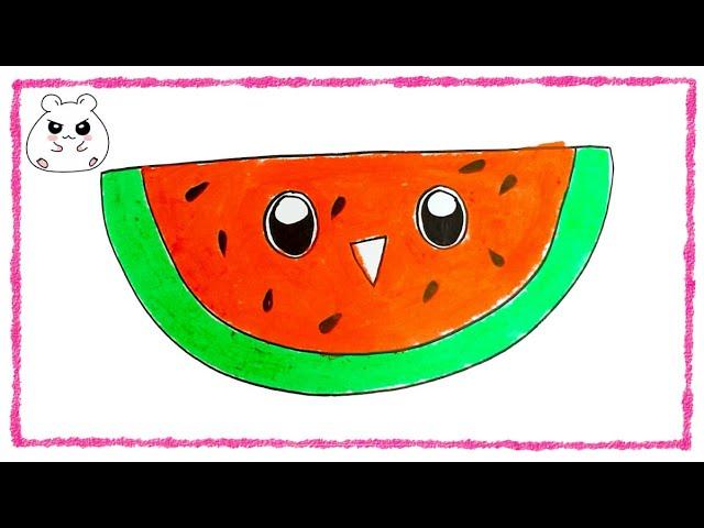 How to Draw Watermelon | Draw Cute and Easy