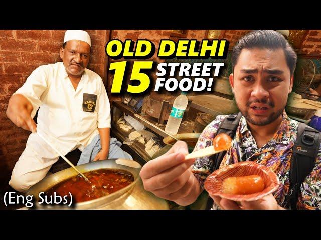 SURVIVING 15 Indian STREET FOOD in OLD DELHI, India! This is WILD! (Eng SUBS)