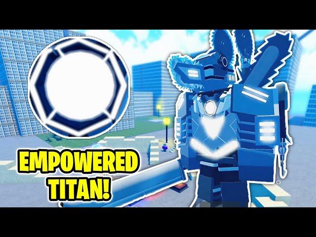 How to get EMPOWERED TITAN BADGE + ULTRA TITAN SAWBLADE in Super Box Seige Defense (ROBLOX)