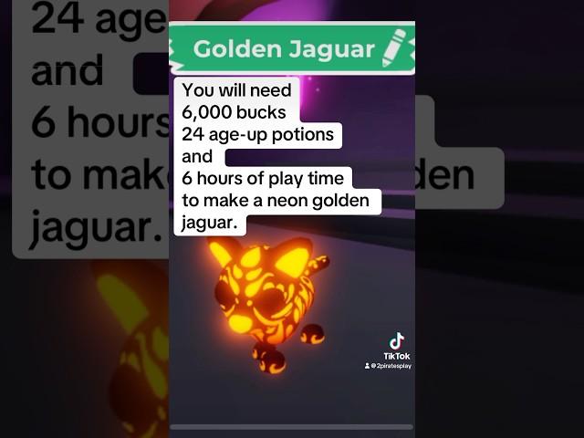 Make a NEON GOLDEN JAGUAR! #adoptmeroblox #adoptmepets #adoptmeupdates #robloxhaunt #fypシ #entertain