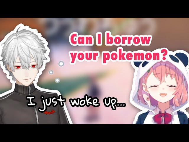 When Sasaki called Kuzuha to borrow his pokemon [Nijisanji/ Eng sub]