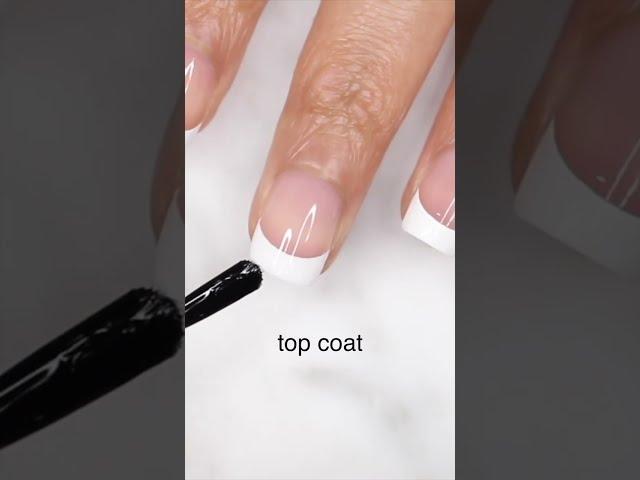 perfect French manicure nail tutorial! diy French tip nail art at home #shorts #nailart