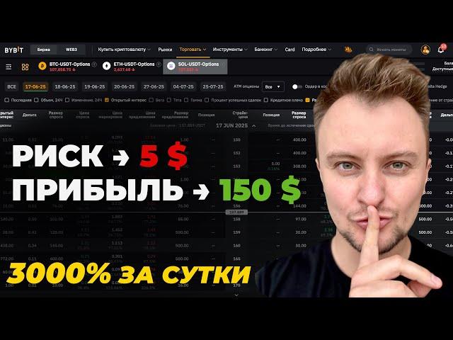 Опционы Bybit. Обучение: как заработать 30X ЗА СУТКИ на крипте с ограниченным риском
