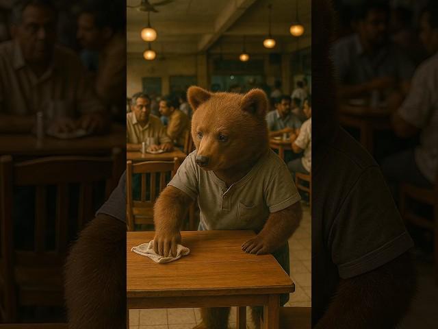 Bear Waiter: A Little Bear with a Big Dream | Heartwarming Story #ytshorts