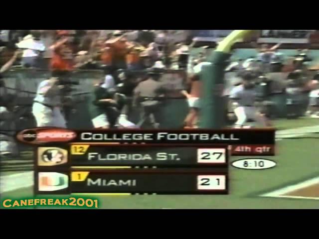 2002 Miami Hurricanes vs Florida State Highlights