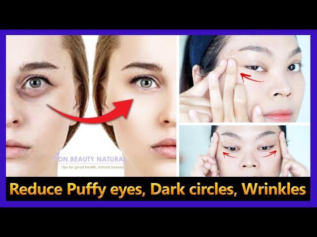 Reduce puffy eyes, dark circles, wrinkles, crow's feet for Beginners | Exercise and facial massage