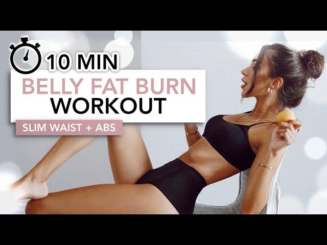 10 MIN BELLY FAT BURN WORKOUT (Slim Waist + Visible Abs) | Eylem Abaci