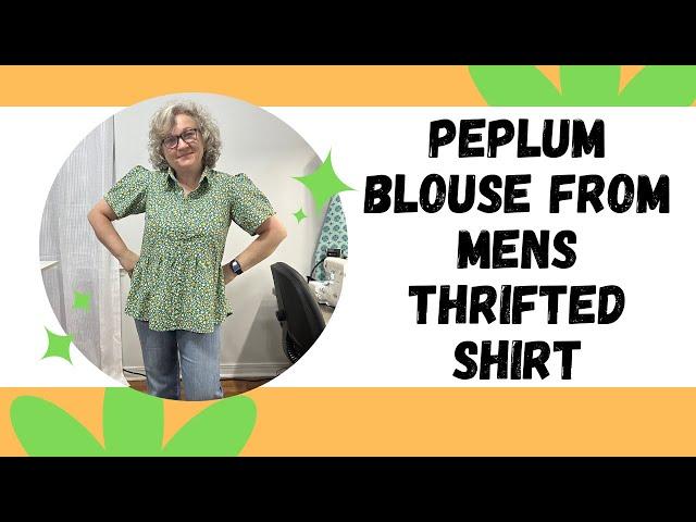 Peplum Blouse from Mens Thrifted Shirt