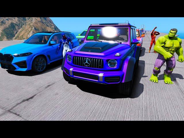 Stunt Parkour Off-Road Geländewagen G63 VS BMW X5M G95 Hulk VS Spiderman Cosmic GTAV Superheroes mod