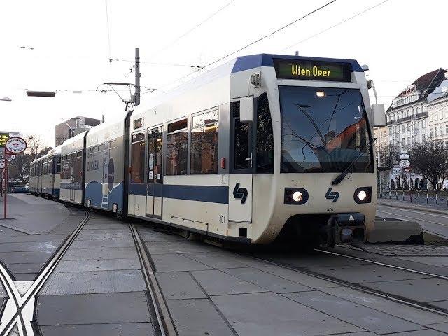 Cab View Badner-Bahn (WLB): Wien Oper - Baden Josefsplatz.