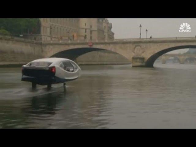 Watch 'flying' water taxis being tested in Paris