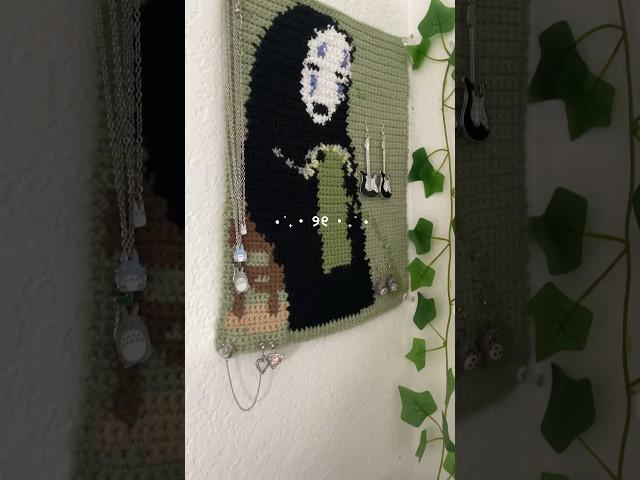 forgot to change it from knitting to crochet#crochet #studioghibli #noface #spiritedaway #tapestry