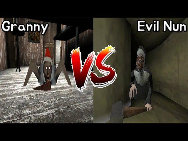 Granny vs Evil Nun || Jumpscare Battle || Horror Game - 그래니 vs 미친수녀 죽는장면 배틀