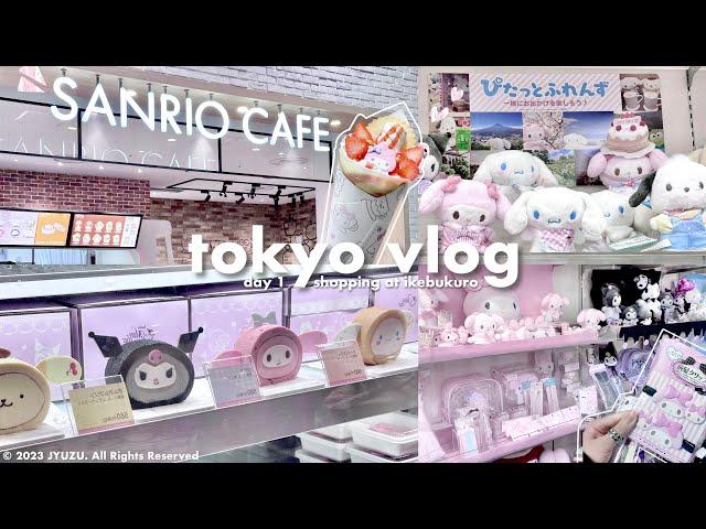 TOKYO JAPAN VLOG🫧|| flying to japan, ikebukuro, Sanrio cafe, Sanrio Giftgate shop, haul+more!