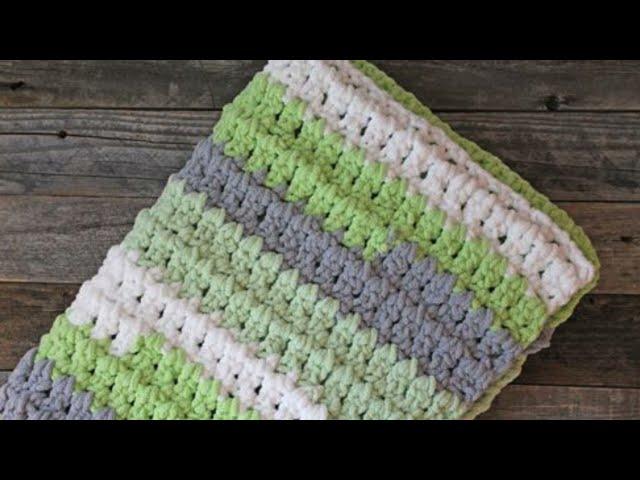 Free Easy Gray & Green Blanket Pattern