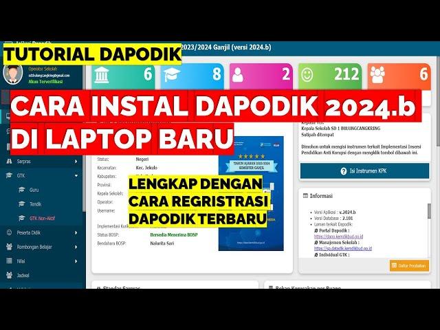 CARA INSTAL DAPODIK 2024.b DI LAPTOP BARU