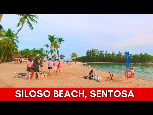 [4K] Singapore's Most Lively Beach | Siloso Beach Sentosa Full Walking Tour 2022 |